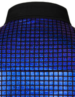 Men's Dress Shirt Sequins Button Down Long Sleeve Shirts Disco Party Costume
