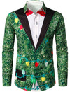 Bundle Of 2|Men's Printed Regular Fit Festive Long Sleeve Shirt