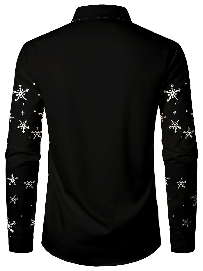 Men's Crazy Christmas Funny Santa Piss Novelty Long Sleeve Button Up Shirt