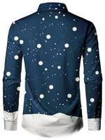 Men's Funny Santa Claus Merry Christmas Chimney Gifts Xmas Day Button Up Long Sleeve Shirt