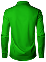 Men's Green Striped Ho Ho Button Up Christmas Long Sleeve Shirt