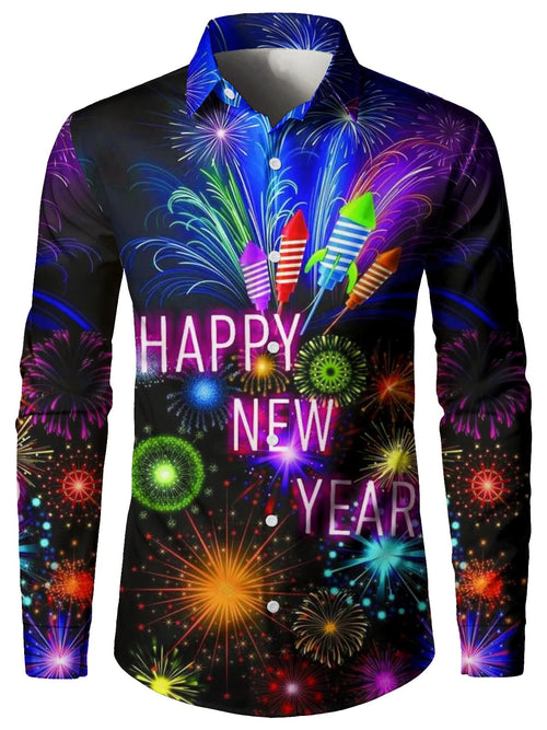 Bundle Of 3|Men's Printed Regular Fit Festive Long Sleeve Shirt