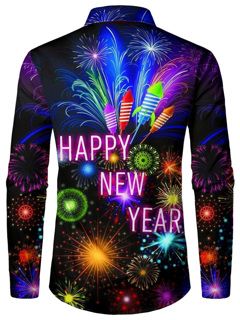 Bundle Of 2|Men's Printed Regular Fit Festive Long Sleeve Shirt