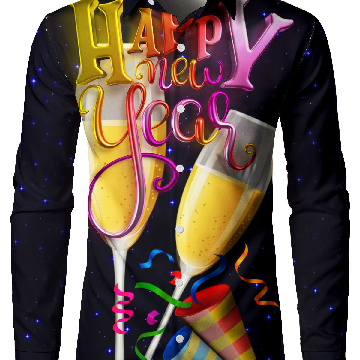 Men's Funny New Year Eve Party Cheers Holiday Long Sleeve Shirt