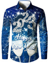 Men's Happy New Year Eve Party Cheers 2023 Festival Holiday Long Sleeve Shirt