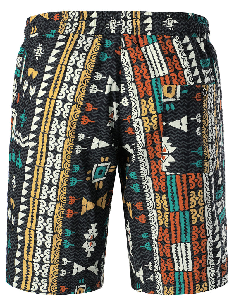 Men's Black Retro Triba Casual Cotton Summer Shorts