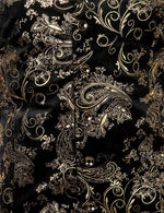 Mens Hipster Metallic Paisley Printed Single Breasted V-Neck Suit Vest/Tuxedo Waistcoat