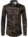 Men's Vintage Print Floral Casual Long Sleeve Shirt