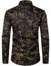 Men's Vintage Print Floral Casual Long Sleeve Shirt