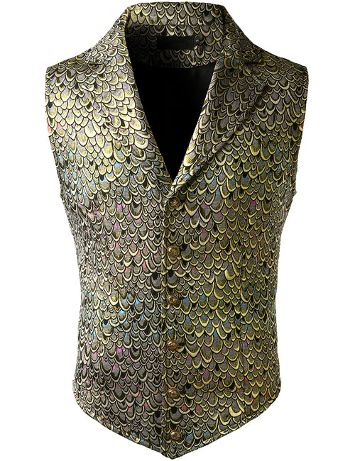 Mens Victorian Suit Vest Steampunk Gothic Waistcoat Black Vest