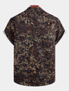 Men's Black Retro Short Sleeve Cotton Shirt