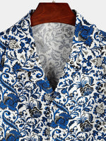 Men's Holiday Floral Print Short Sleeve Shirt