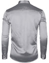 Mens Dress Shirt Silver Sequins Long Sleeve Button Down Disco Shirt Party Costume