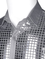 Mens Dress Shirt Silver Sequins Long Sleeve Button Down Disco Shirt Party Costume