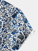 Men's Holiday Floral Print Short Sleeve Shirt