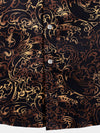 Men's Black Retro Short Sleeve Cotton Shirt