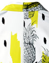 Men's Pineapple Tropical Fruit Print Pocket Hawaiian Button Up Summer Vacation Beach Aloha Short Sleeve Shirt