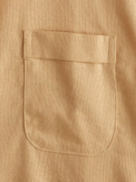 Men's Solid Color Stand Collar Half Button Pocket Front Shirt