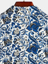 Men's Holiday Floral Print Short Sleeve Shirt