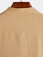 Men's Solid Color Stand Collar Half Button Pocket Front Shirt