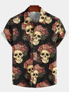 Men's Funny Skull Print Short Sleeve Shirt