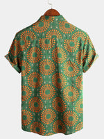 Men's Casual Retro Print Short Sleeve Shirt