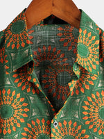 Men's Casual Retro Print Short Sleeve Shirt