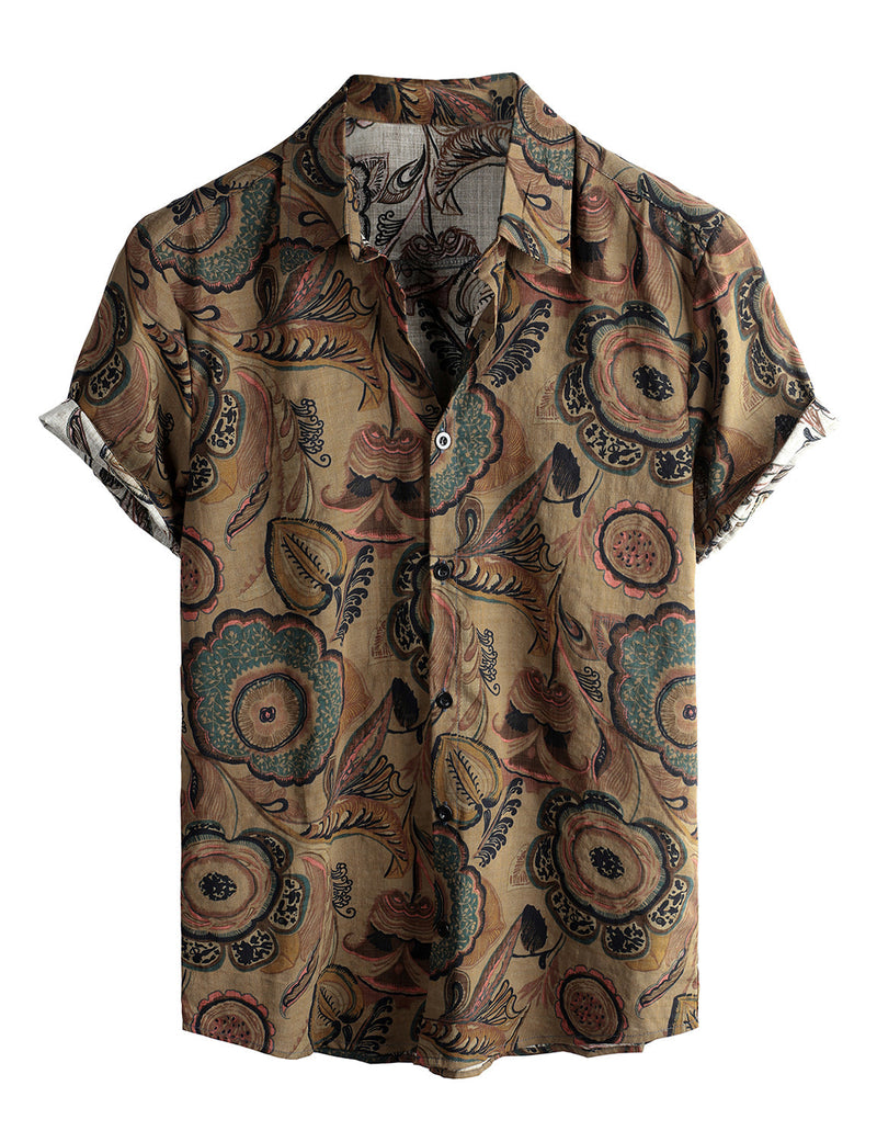 Men's Vintage Casual Shirt & Shorts Set