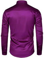 Mens Dress Shirt Silver Sequins Long Sleeve Button Down Disco Shirt Party Costume