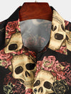 Men's Skull Print Short Sleeve Hawaiian Shirt