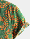 Men's Casual Retro Print Short Sleeve Shirt