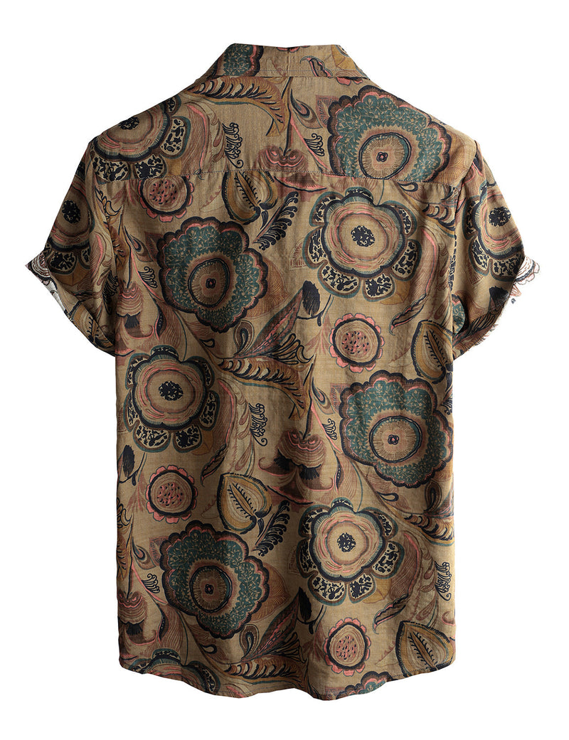 Men's Vintage Casual Shirt & Shorts Set