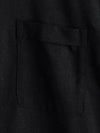 Men's Solid Color Stand Collar Half Button Pocket Front Shirt
