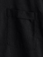 Men's Solid Color Stand Collar Half Button Pocket Front Shirt