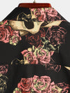 Men's Skull Print Short Sleeve Hawaiian Shirt
