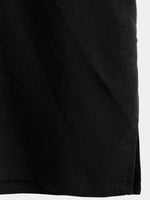 Men's Solid Color Stand Collar Half Button Pocket Front Shirt