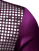 Mens Dress Shirt Silver Sequins Long Sleeve Button Down Disco Shirt Party Costume