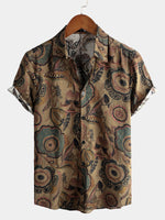 Men's Vintage Cotton Casual Short Sleeve Shirt