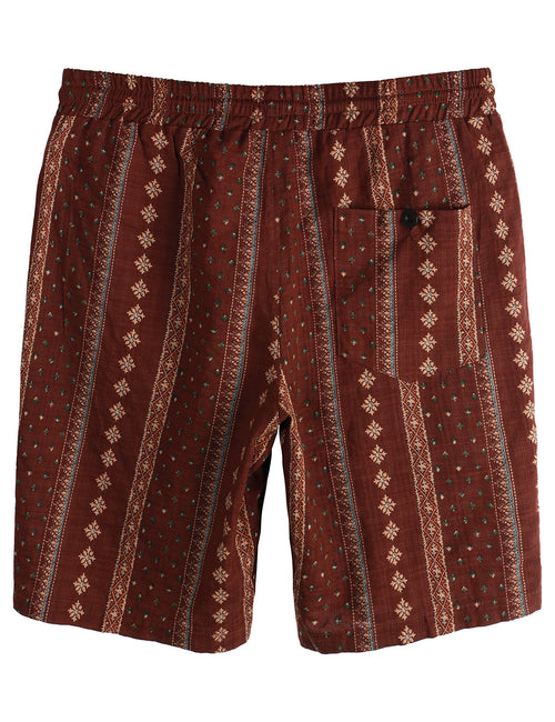 Men's Retro Striped 70s Casual Cotton Breathable Summer Shorts