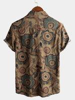 Men's Vintage Cotton Casual Short Sleeve Shirt