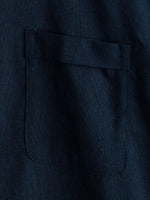 Men's Solid Color Stand Collar Half Button Pocket Front Shirt