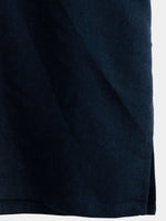Men's Solid Color Stand Collar Half Button Pocket Front Shirt