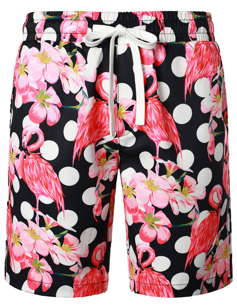 Men's Flamingo Polka dots Hawaiian Shirt & Shorts Set