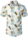 Men's Cotton Pineapple Print Hawaiian Shirt & Shorts Set
