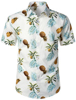 Men's Cotton Pineapple Print Hawaiian Shirt & Shorts Set