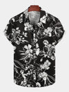 Men's Holiday Flower Print Short Sleeve Shirt