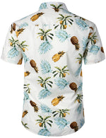 Men's Cotton Pineapple Print Hawaiian Shirt & Shorts Set