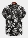 Men's Holiday Flower Print Short Sleeve Shirt