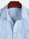 Men's Casual Pocket Short Sleeved Button Up Shirt