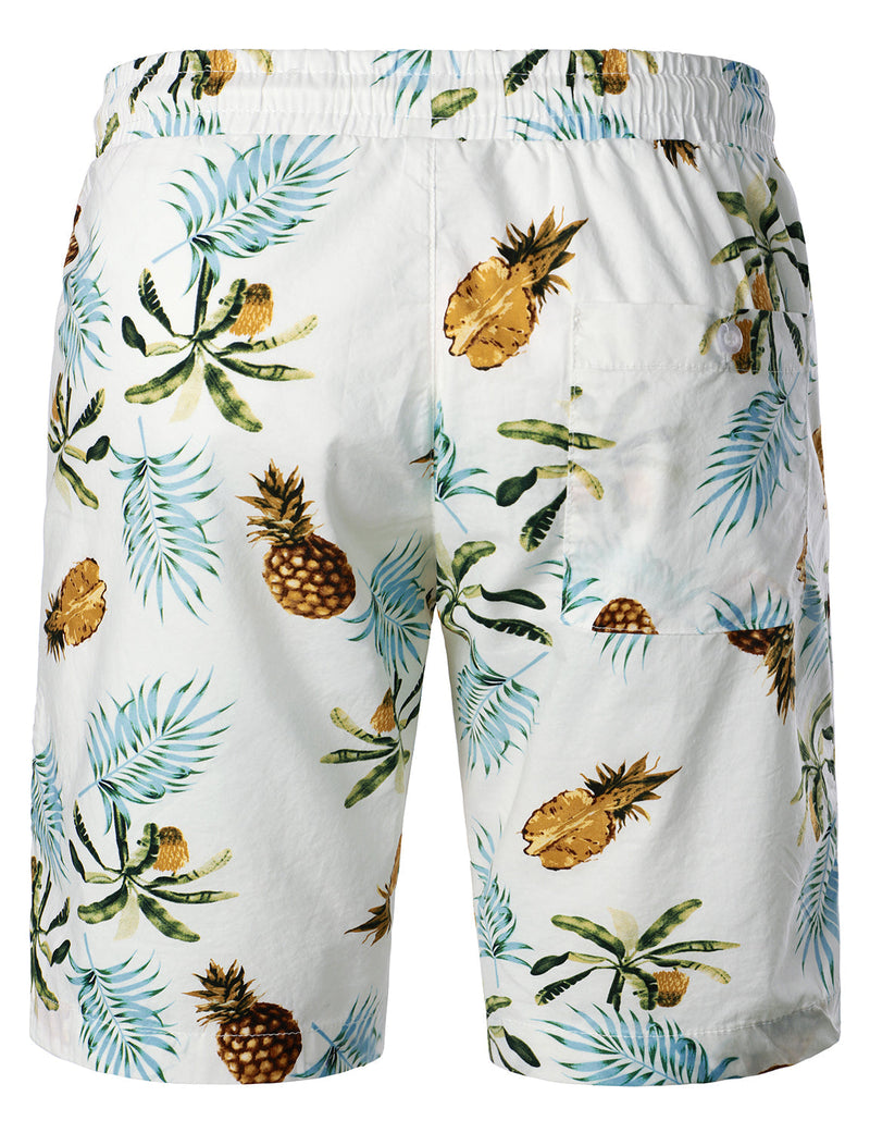 Men's Cotton Pineapple Print Hawaiian Shirt & Shorts Set